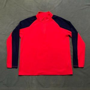 Mountain Warehouse Mens 1/4 Zip Pullover Fleece Sweater Size Large Red Blue